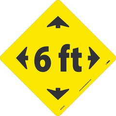 NMC - "6 ft" Adhesive-Backed Floor Sign - Industrial Tool & Supply