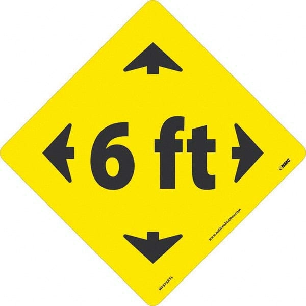NMC - "6 ft" Adhesive-Backed Floor Sign - Industrial Tool & Supply