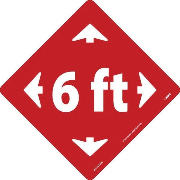 NMC - "6 ft" Adhesive-Backed Floor Sign - Industrial Tool & Supply