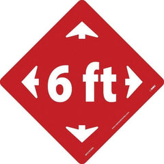 NMC - "6 ft" Adhesive-Backed Floor Sign - Industrial Tool & Supply