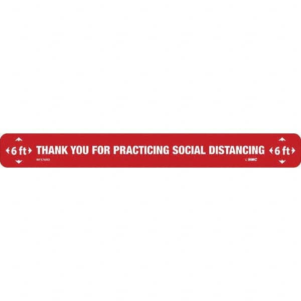 NMC - "Thank You for Practicting Social Distancing" Adhesive-Backed Floor Sign - Industrial Tool & Supply