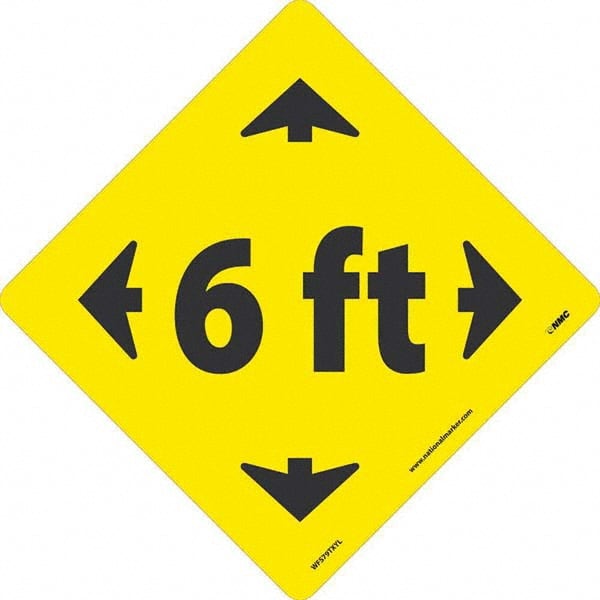 NMC - "6 ft" Adhesive-Backed Floor Sign - Industrial Tool & Supply