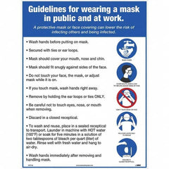 NMC - "COVID 19 - Guidelines for Wearing a Mask in Public and at Work", 18" Wide x 24" High, Paper Safety Sign - Industrial Tool & Supply