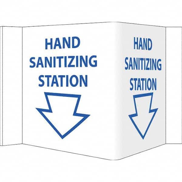 NMC - "Hand Sanitizing Station", 12" Wide x 6" High, Vinyl Safety Sign - Industrial Tool & Supply