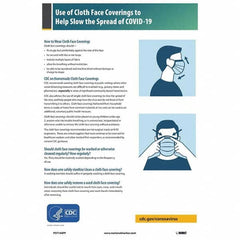 NMC - "COVID 19 - Use of Cloth Face Coverings to Help Slow the Spread of COVID-19", 12" Wide x 18" High, Paper Safety Sign - Industrial Tool & Supply