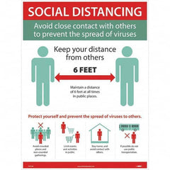 NMC - "COVID 19 - Social Distancing - Avoid Close Contact with Others to Prevent the Spread of Viruses", 18" Wide x 24" High, Paper Safety Sign - Industrial Tool & Supply