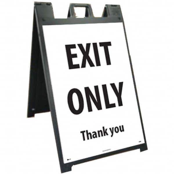 NMC - "EXIT HERE", 25" Wide x 45" High, Plastic Safety Sign - Industrial Tool & Supply