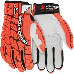 MCR Safety - Size M, ANSI Cut Lvl A5, Puncture Lvl 5, Abrasion Lvl 4, Synthetic Leather Coated Cut & Puncture Resistant Gloves - Industrial Tool & Supply