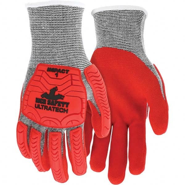 MCR Safety - Size L, ANSI Cut Lvl A5, Puncture Lvl 4, Abrasion Lvl 5, Foam Nitrile Coated Cut & Puncture Resistant Gloves - Industrial Tool & Supply