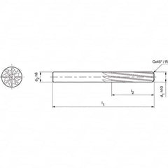 Mapal - Spiral Router Bits Cutting Diameter (mm): 8.00 Number of Flutes: 8 - Industrial Tool & Supply