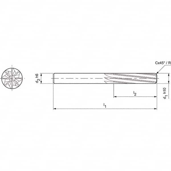 Mapal - Spiral Router Bits Cutting Diameter (mm): 10.00 Number of Flutes: 8 - Industrial Tool & Supply