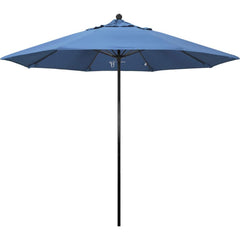 Patio Umbrellas; Diameter (Feet): 9; Height (Feet): 8.750; Fabric Color: Frost Blue; Base Included: No; Canopy Fabric: Olefin; Fade Resistant: Yes; Additional Information: Push Lift; Frame Material: Fiberglass