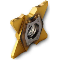 Grooving Insert: TQJJ TT9080, Solid Carbide TiAlN & TiN Finish, Neutral, 0.098″ Cutting Width, Series TQJ27