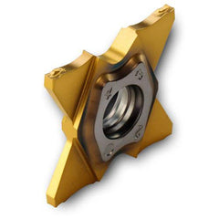 Grooving Insert: TQJJ TT9080, Solid Carbide TiAlN & TiN Finish, Neutral, 0.079″ Cutting Width, Series TQJ27