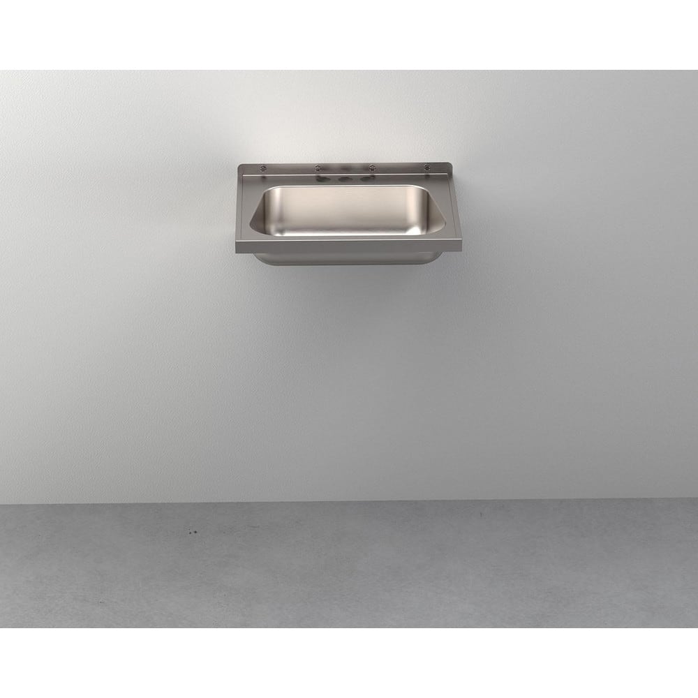 Sinks; Type: Trough; Outside Length: 19.75 in; Outside Length: 19.75 in; Mounting Location: Wall; Outside Width: 15.750; Number Of Bowls: 1; Outside Height: 5 in; Material: Type 304 Stainless Steel; Faucet Included: No; Faucet Type: No Faucet; Valve Desig