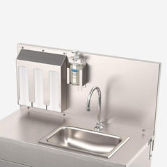 Sink Accessories; Accessory Type: Splash Guard; For Use With: EPS1210; EPS1230; Material: 18 Gage Type 304 Stainless Steel; Includes: Adjustable Soap Caddy with Mounting Hardware; Single Piece Splash Guard with Mounting Hardware; 3-Bay C-Fold Paper Towel