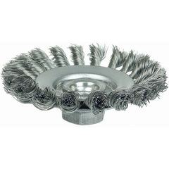 4″ Knot Wire Bevel Brush, .014″ Steel Fill, M10x1.25 Nut - Industrial Tool & Supply