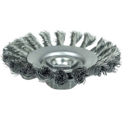 4″ Knot Wire Bevel Brush, .014″ Steel Fill, M10x1.50 Nut - Industrial Tool & Supply