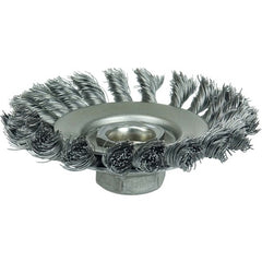 4″ Knot Wire Bevel Brush, .014″ Steel Fill, 5/8″-11 UNC Nut - Industrial Tool & Supply