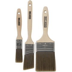 Paint Brush: Polyester, Synthetic Bristle Beavertail, Wood Handle, for Latex Flat & Water