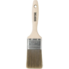 Paint Brush: Polyester, Synthetic Bristle 5-1/2″ Beavertail, Wood Handle, for Latex Flat & Water