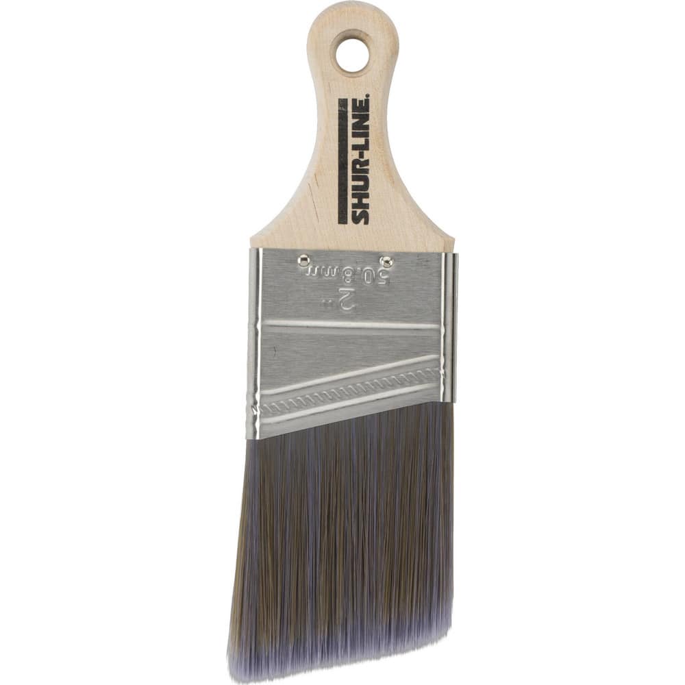 Paint Brush: Polyester, Synthetic Bristle 2-1/2″ Short, Wood Handle, for Latex Flat & Water