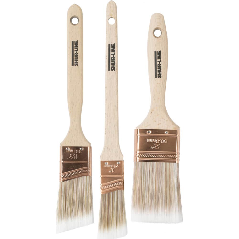 Paint Brush: Polyester, Synthetic Bristle Wood Handle, for Latex Flat & Water
