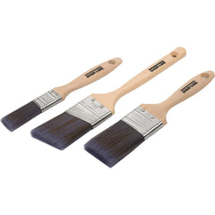 Paint Brush: Polyester, Synthetic Bristle Wood Handle, for Latex Flat & Water