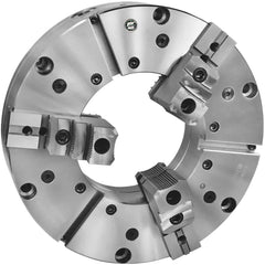 Self-Centering Manual Lathe Chuck: 3-Jaw,  25″ Dia Two-Piece Jaws, Direct Mount, 850 Max RPM