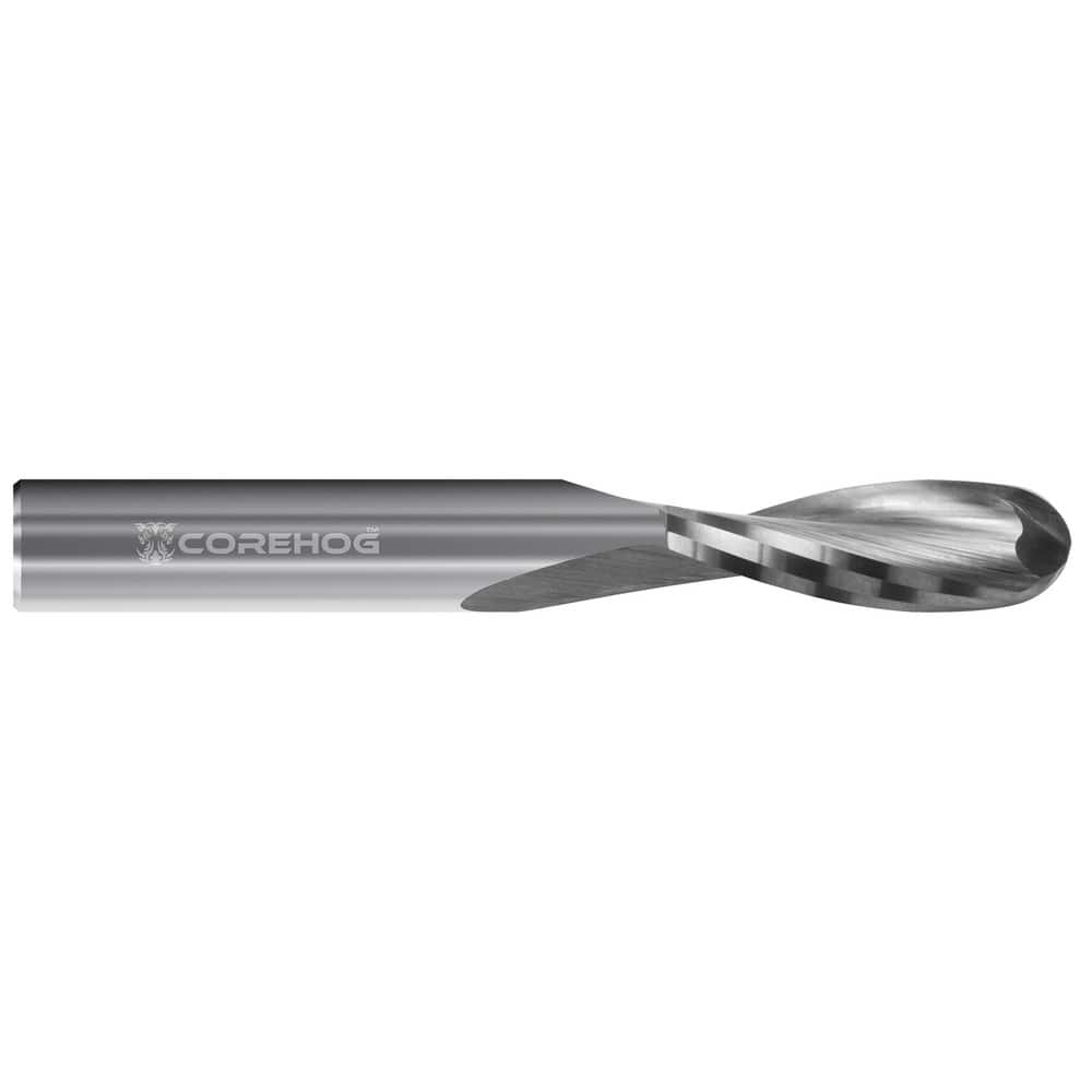 Ball End Mill: 0.125″ Dia, 2 Flute, Solid Carbide 1-1/2″ OAL, 1″ Shank Dia, Uncoated
