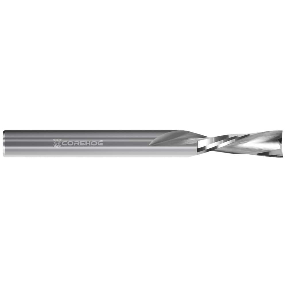Square End Mill: 1/8'' Dia, 3/8'' LOC, 1.5'' OAL, 2 Flutes, Solid Carbide Single End, Uncoated, Downcut Flute