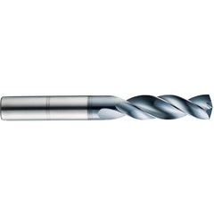 #33 Dia. × 1/8″ Shank × 5/8″ Flute Length × 2″ OAL, 3xD, 145°, TC, 2 Flute, External, Round Solid Carbide Drill - Industrial Tool & Supply