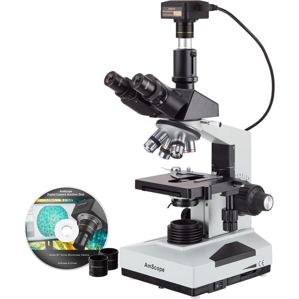 Microscopes; Microscope Type: Compound; Eyepiece Type: Trinocular; Image Direction: Upright; Eyepiece Magnification: 10x; Maximum Magnification: 40x