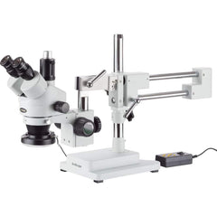 Microscopes; Microscope Type: Stereo; Eyepiece Type: Trinocular; Arm Type: Boom Stand; Double Arm; Image Direction: Upright; Eyepiece Magnification: 10x; Maximum Magnification: 3.5x