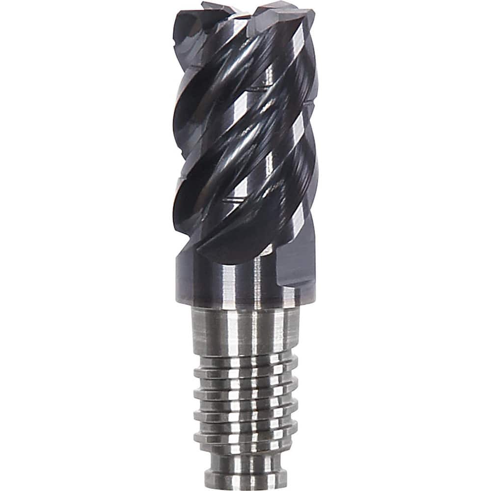 Corner Radius & Corner Chamfer End Mill Heads; Chamfer Angle: 45.000; Connection Type: Duo-Lock 12; Centercutting: No; Flute Type: Spiral; Number Of Flutes: 5; End Mill Material: Solid Carbide; Overall Length: 0.94