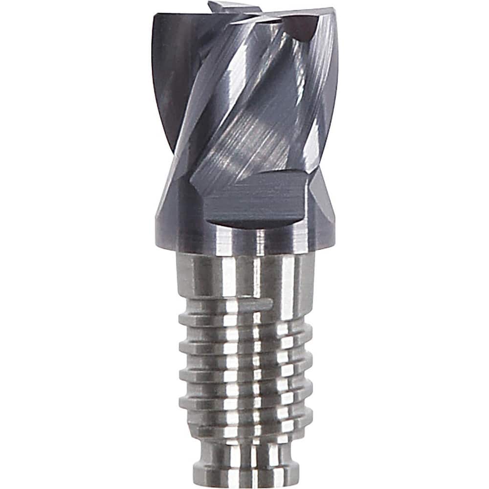 Corner Radius & Corner Chamfer End Mill Heads; Chamfer Angle: 45.000; Connection Type: Duo-Lock 25; Centercutting: Yes; Flute Type: Spiral; Number Of Flutes: 4; End Mill Material: Solid Carbide; Overall Length: 1.23