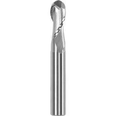 Ball End Mill: 0.315″ Dia, 0.748″ LOC, 2 Flute, Solid Carbide Uncoated