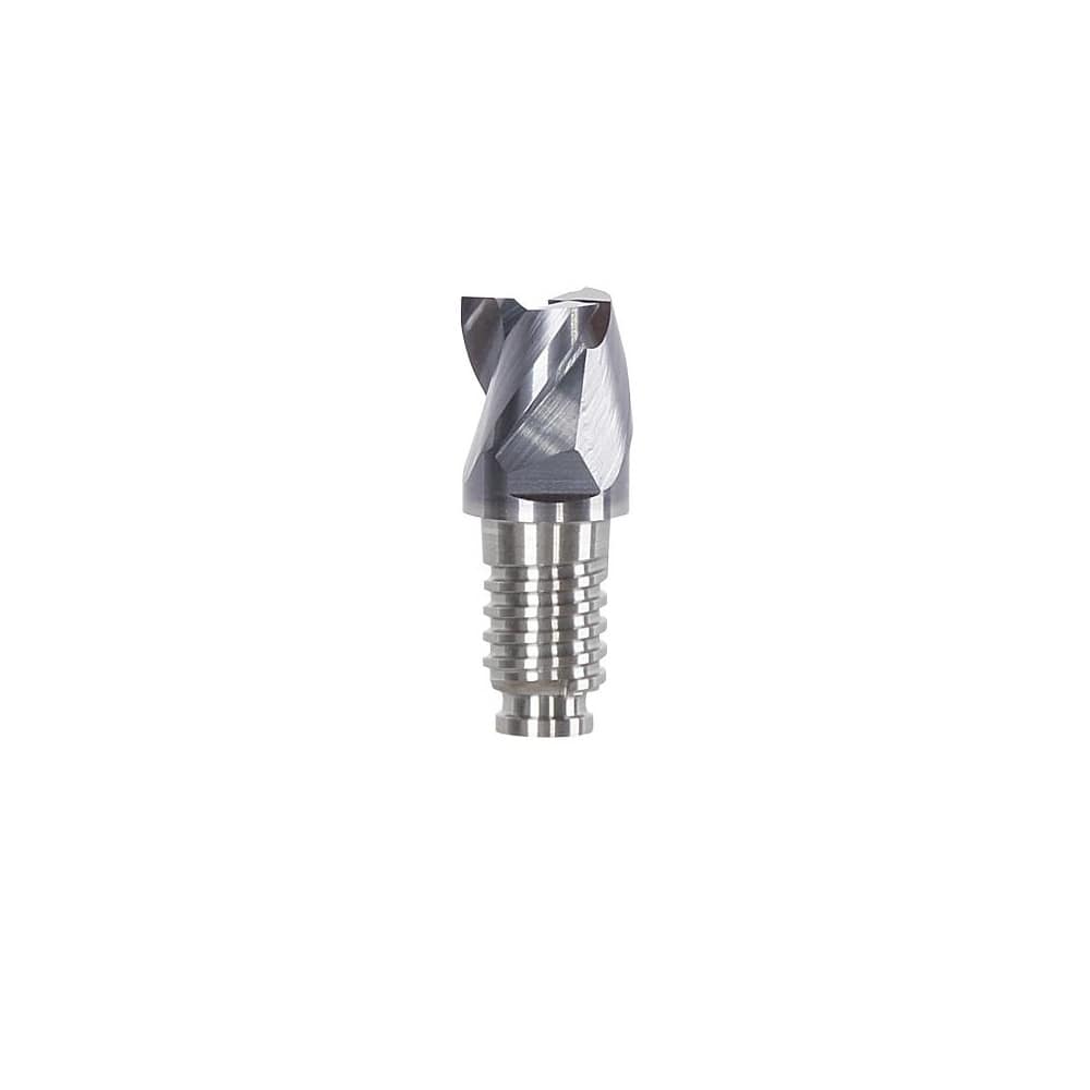 Square End Mill Heads; Mill Diameter (mm): 19.05; Mill Diameter (Decimal Inch): 0.7500; Number of Flutes: 3; Length of Cut (Decimal Inch): 0.5906; Length of Cut (mm): 15.0000; Connection Type: Duo-Lock 20; Overall Length (Inch): 0.9843; Overall Length (mm