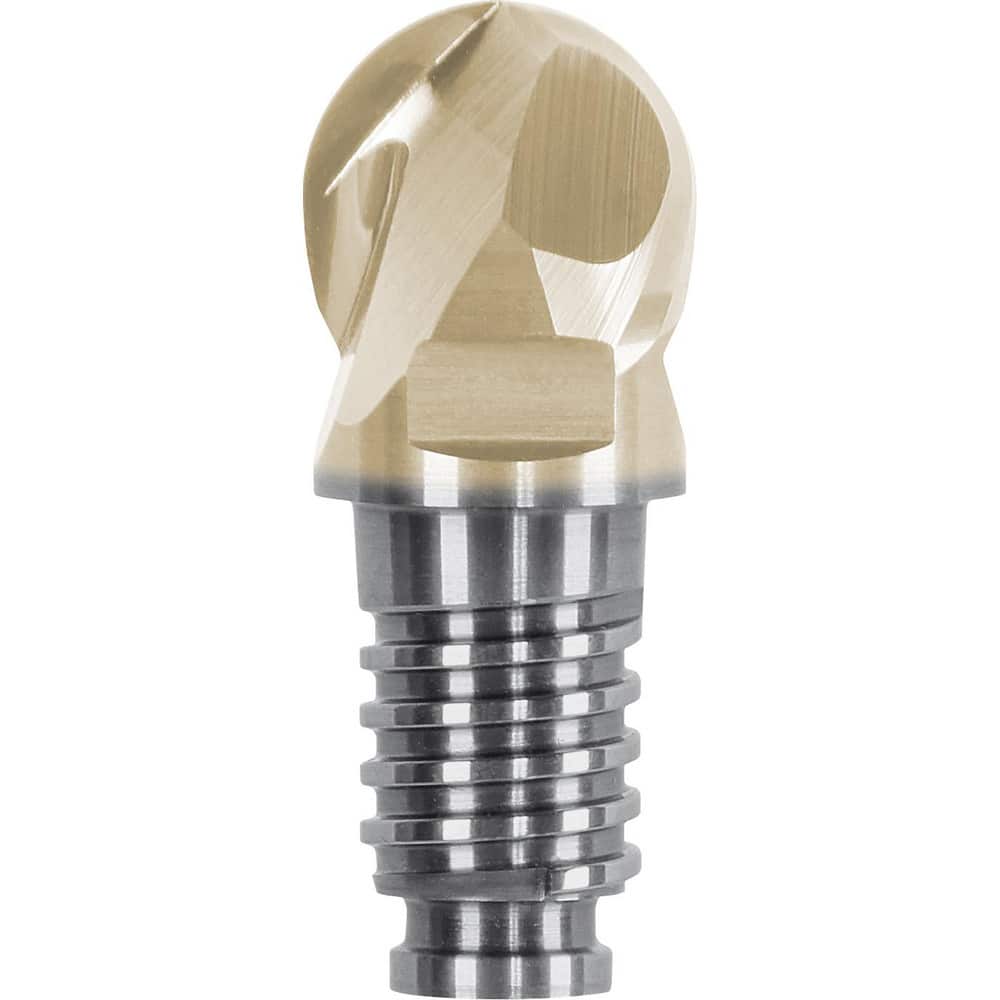 Ball End Mill Heads; Mill Diameter (mm): 10.00; Mill Diameter (Decimal Inch): 0.3937; Number of Flutes: 2; Length of Cut (mm): 7.5000; Length of Cut (Inch): 0.2953; Connection Type: Duo-Lock 10; Overall Length (mm): 12.5000; Overall Length (Inch): 0.4921;