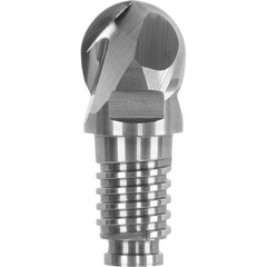 Ball End Mill Heads; Mill Diameter (mm): 16.00; Mill Diameter (Decimal Inch): 0.6299; Number of Flutes: 2; Length of Cut (mm): 12.0000; Length of Cut (Inch): 0.4724; Connection Type: Duo-Lock 16; Overall Length (mm): 20.0000; Overall Length (Inch): 0.7874