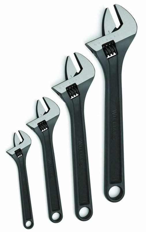 4 Piece Black Adjustable Wrench Set - Industrial Tool & Supply