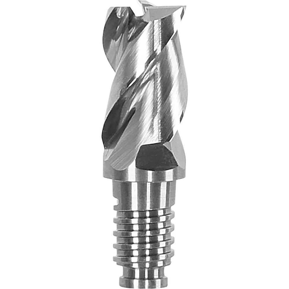 Corner Radius & Corner Chamfer End Mill Heads; Chamfer Angle: 45.000; Connection Type: Duo-Lock 10; Centercutting: Yes; Flute Type: Spiral; Number Of Flutes: 3; End Mill Material: Solid Carbide; Overall Length: 0.79