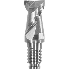 Corner Radius & Corner Chamfer End Mill Heads; Chamfer Angle: 45.000; Connection Type: Duo-Lock 16; Centercutting: Yes; Flute Type: Spiral; Number Of Flutes: 2; End Mill Material: Solid Carbide; Overall Length: 1.26