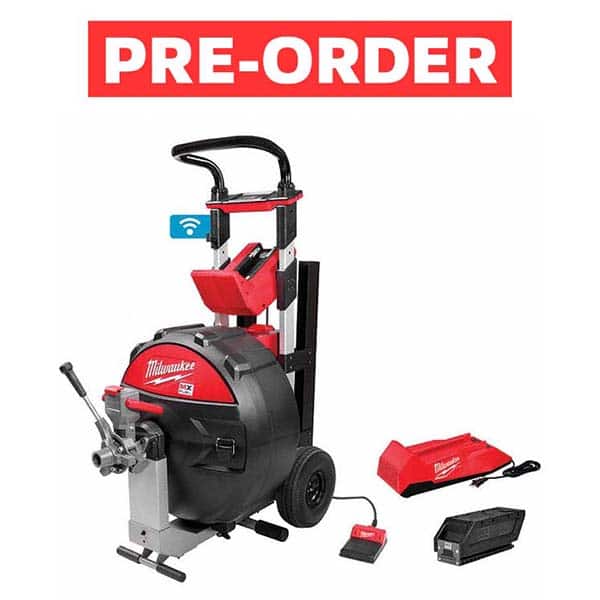 Milwaukee Tool - Electric & Gas Drain Cleaning Machines Type of Power: Cordless For Minimum Pipe Size: 3 (Inch) - Industrial Tool & Supply