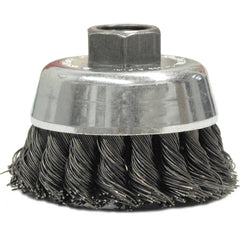 2-3/4″ Single Row Knot Wire Cup Brush, .020″ Steel Fill, 5/8″-11 UNC Nut - Industrial Tool & Supply