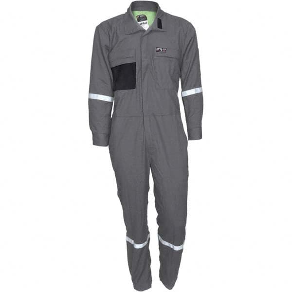 MCR Safety - Size 58 Long Gray ASTM F1506 8.9 Cal/Cm2 CAT2 NFPA 2112 UL Certified NFPA 70E Flame Resistant/Retardant Coveralls - Industrial Tool & Supply