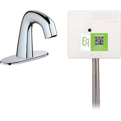 Chicago Faucets - Electronic & Sensor Faucets; Type: Sensor ; Style: Internal Temperature Control Mixer ; Type of Power: Battery ; Spout Type: Standard ; Mounting Centers: Center Hole (Inch); Finish/Coating: None - Exact Industrial Supply