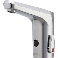 Chicago Faucets - Electronic & Sensor Faucets; Type: Sensor ; Style: User Adjustable Temperature Control Mixer ; Type of Power: Battery ; Spout Type: Standard ; Mounting Centers: Single Hole (Inch); Finish/Coating: None - Exact Industrial Supply