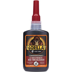 GorillaPro - 50 mL Bottle, Red, High Strength Threadlocker - Industrial Tool & Supply