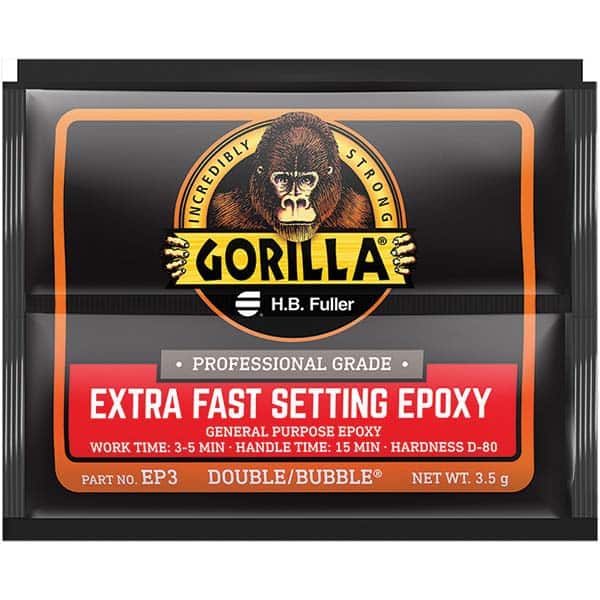 GorillaPro - Smaller than 1 oz. Foil Pack Extra Fast Setting Epoxy - Industrial Tool & Supply